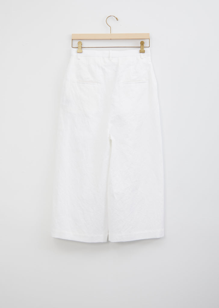 Kivi Cotton and Linen Trouser — White