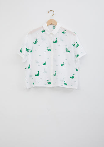 Lake Bird Cotton Blouse