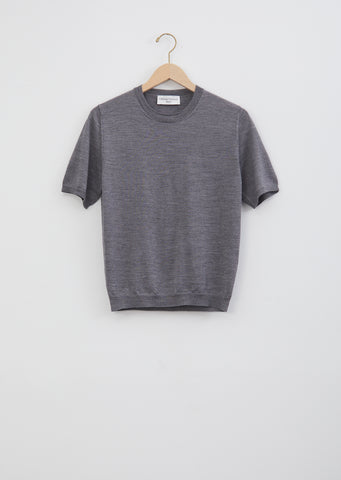 Lara Wool & Silk Crewneck — Grey