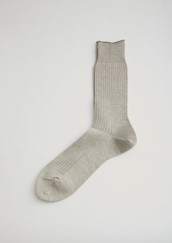 Men's 3 Color Melange Socks — Greige