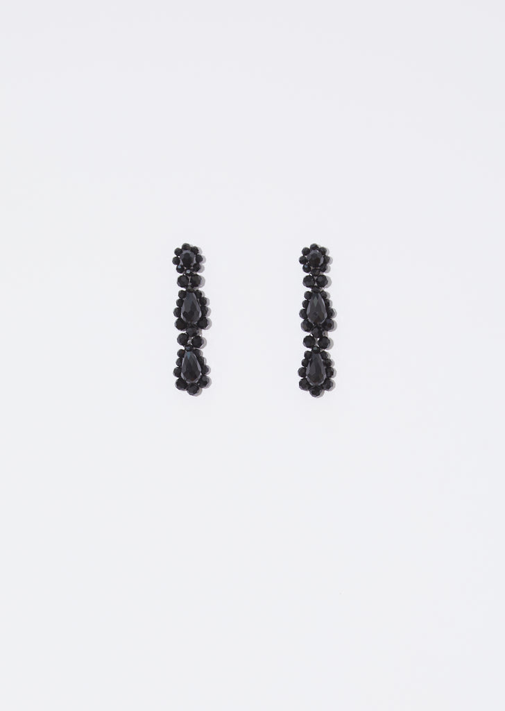 Short Drop Earrings — Black