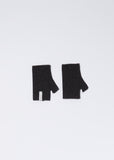 Cashmere Short Fingerless Gloves — Almost Black