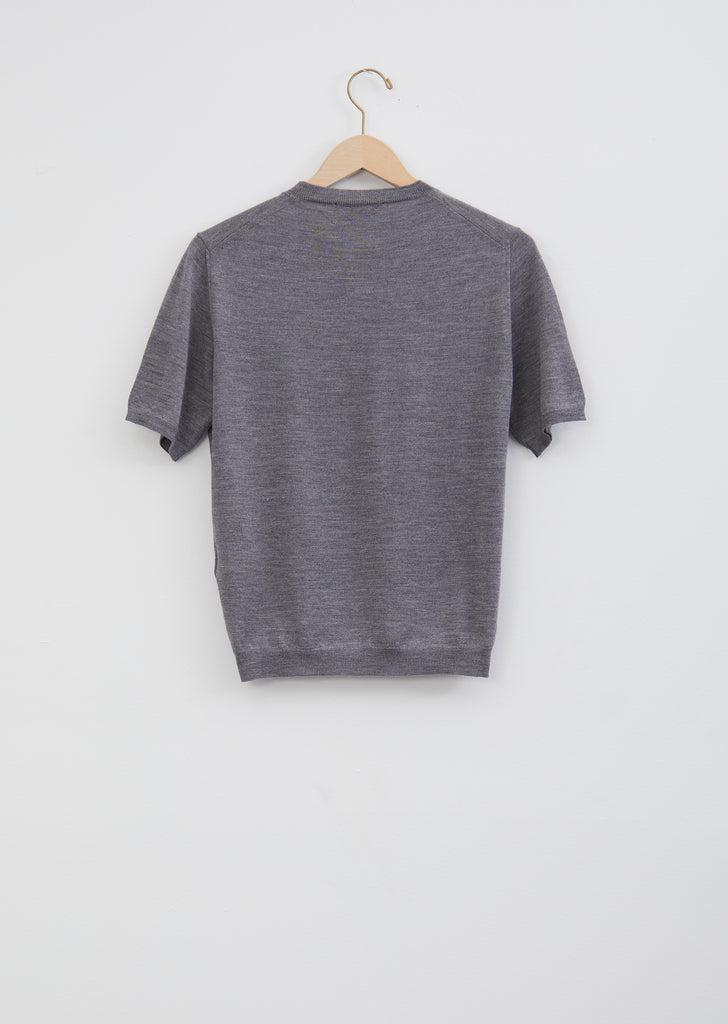 Lara Wool & Silk Crewneck — Grey