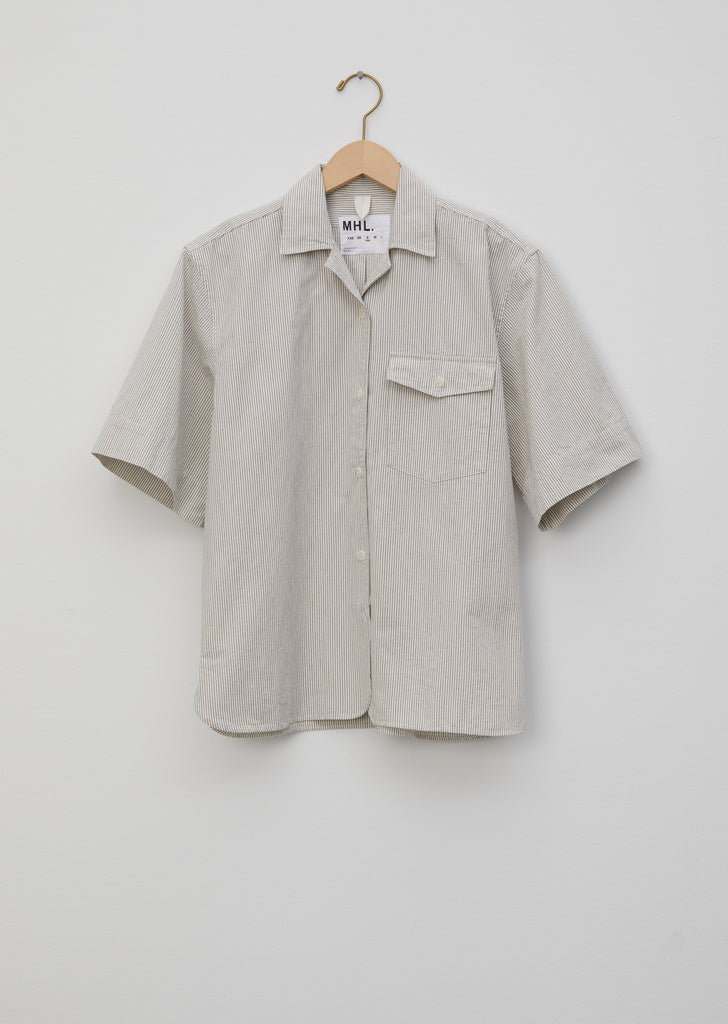 Irregular Fine Stripe Safari Shirt
