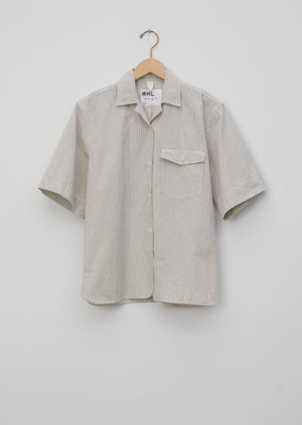 Irregular Fine Stripe Safari Shirt