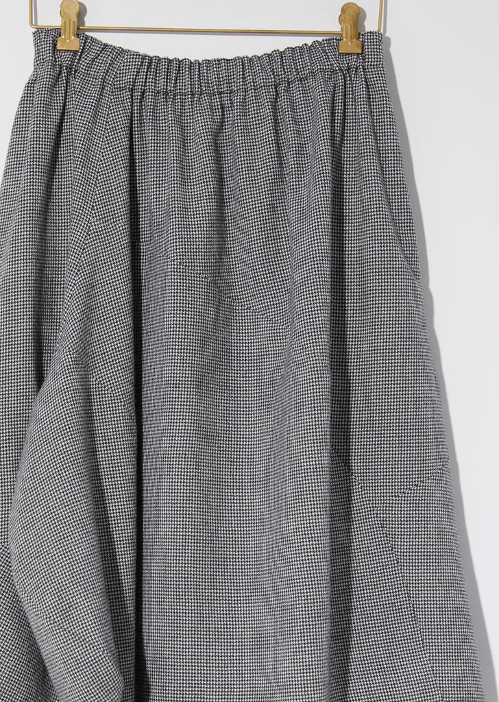 Wool Houndstooth Check Skirt