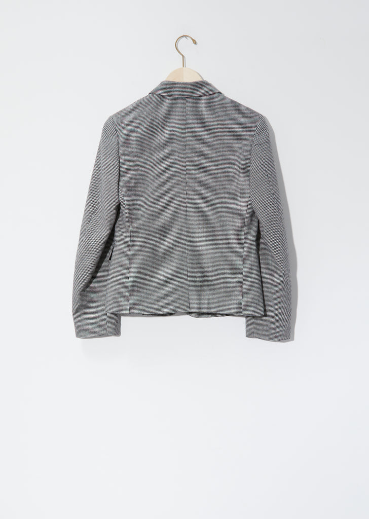 Wool Houndstooth Check Blazer