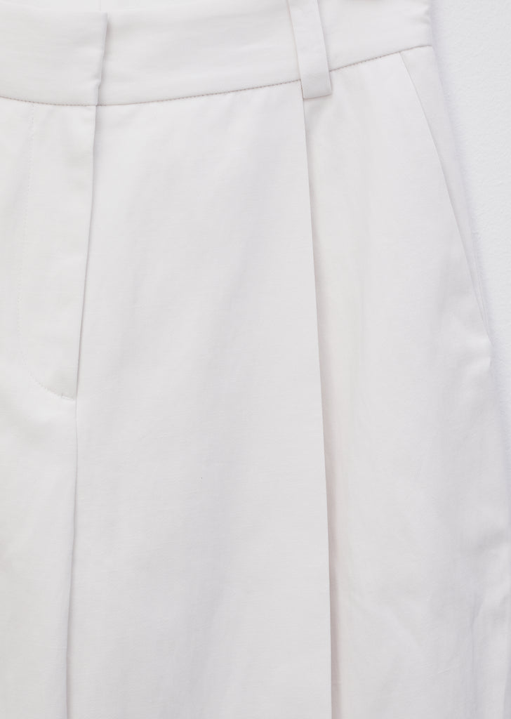 Cotton Linen Drill Deep Pleat Trouser