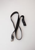 Leather High Belt with Buckle — Black