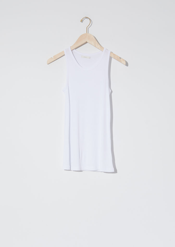 Rib Sport Tank Top — White
