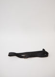 Leather High Belt with Buckle — Black