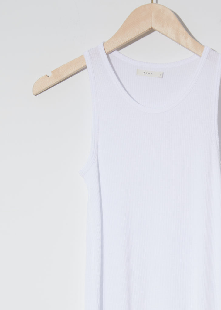Rib Sport Tank Top — White