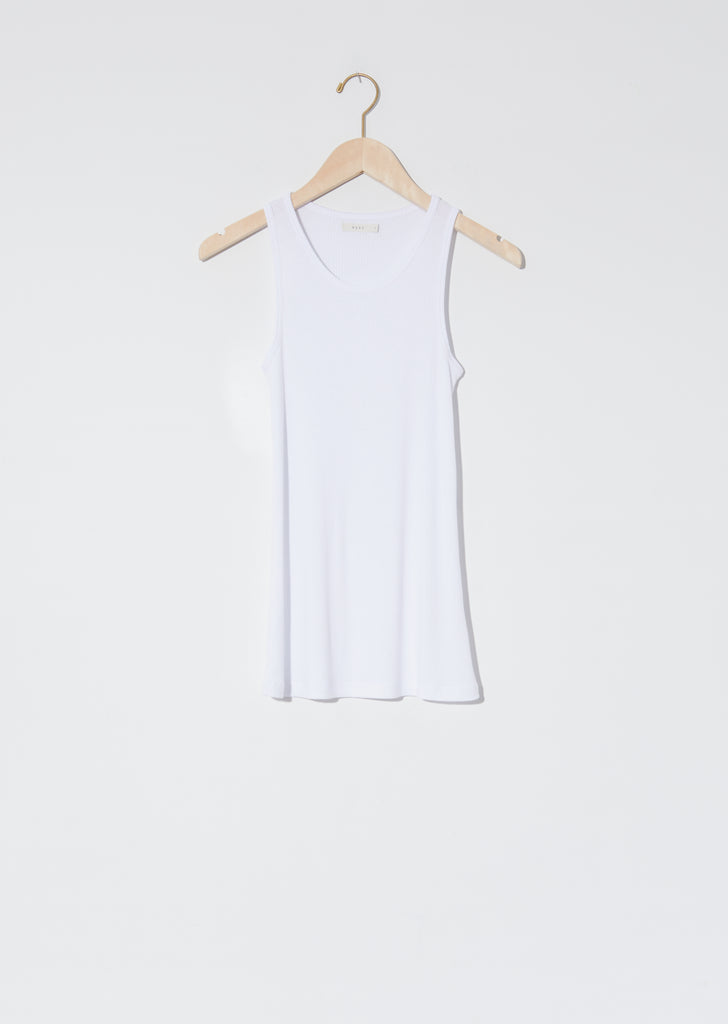 Rib Sport Tank Top — White