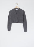 Worsted Wool Cropped Cardigan — Grey