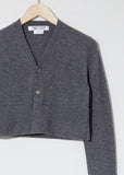 Worsted Wool Cropped Cardigan — Grey