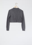Worsted Wool Cropped Cardigan — Grey