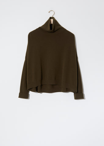 Turtleneck Chunky Sweater — Military
