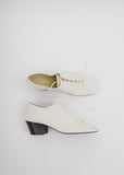 Heeled Derbies — White