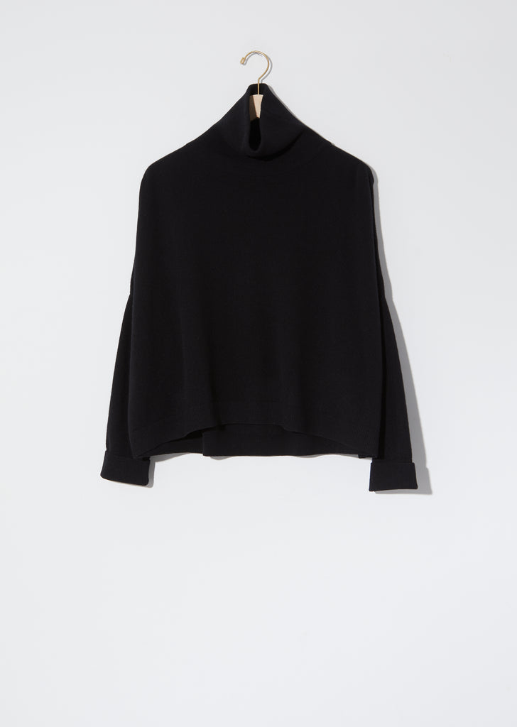 Turtleneck Chunky Sweater — Black