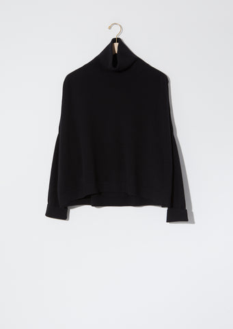Turtleneck Chunky Sweater — Black