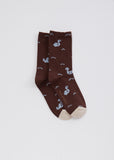 Lake Bird Socks — Brown