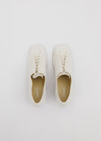Heeled Derbies — White