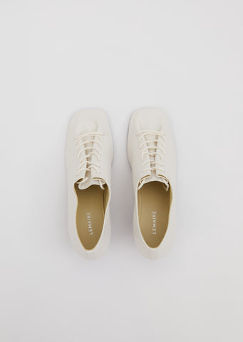 Heeled Derbies — White