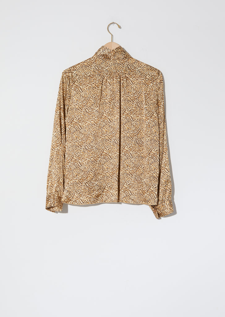 "Eagle Print" Satin Silk Shirt