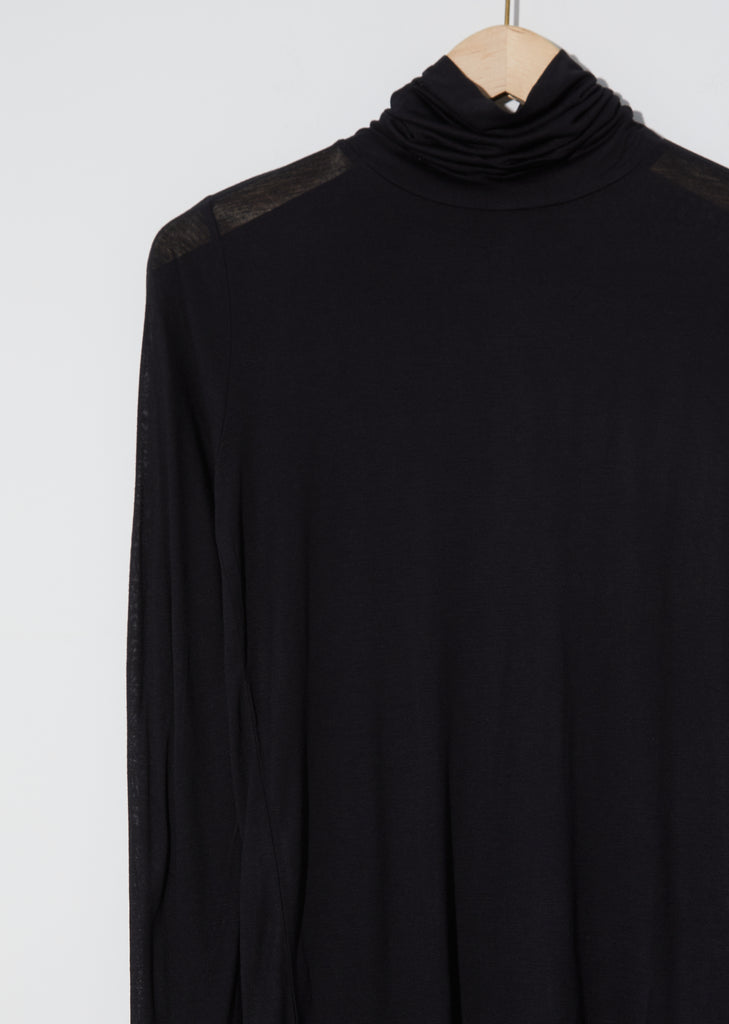 Bamboo Jersey Turtleneck — Black