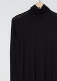 Bamboo Jersey Turtleneck — Black
