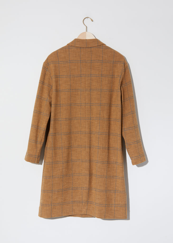 Glen Check Wool Blend Coat