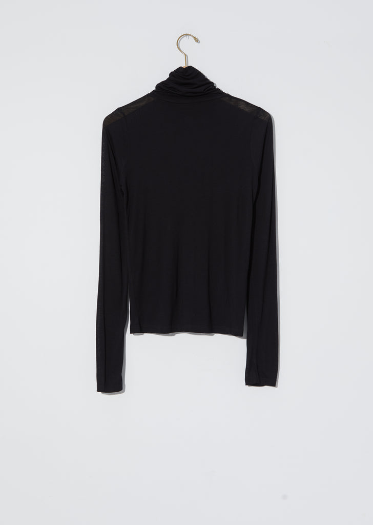 Bamboo Jersey Turtleneck — Black