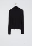 Bamboo Jersey Turtleneck — Black