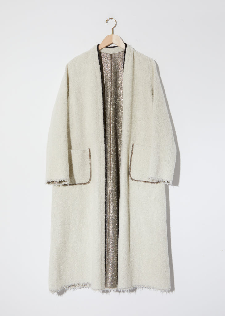 Reversible Wool Lurex Bouclé Coat