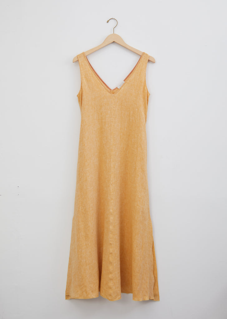 Shimmering Linen Dress with Belt