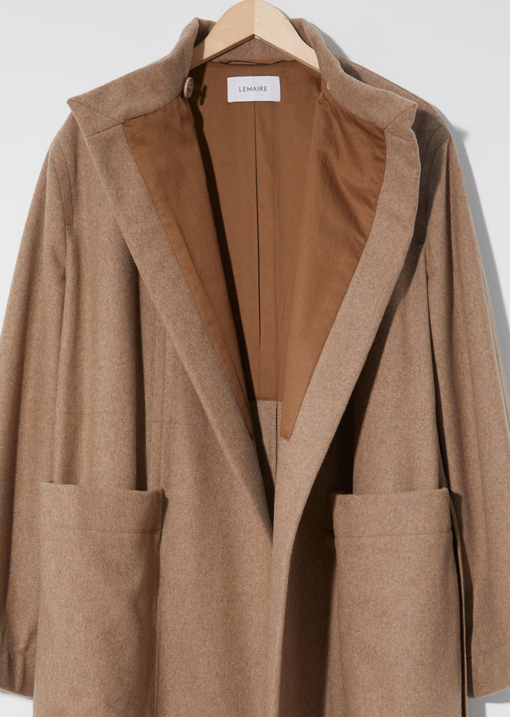 Wrapover Coat — Beige