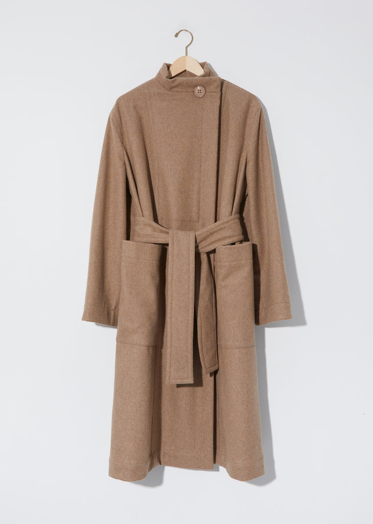 Wrapover Coat — Beige