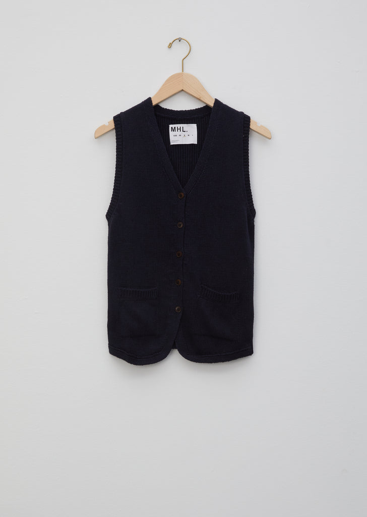 Linen Cotton Rib Back Waistcoat