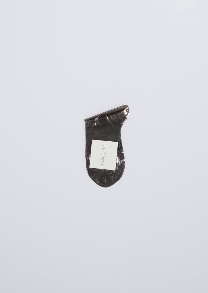 Laminated One Short Socks — Grey