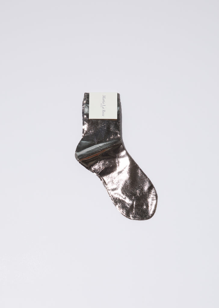 Laminated One Short Socks — Grey
