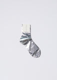 Laminated One Short Socks — Silver