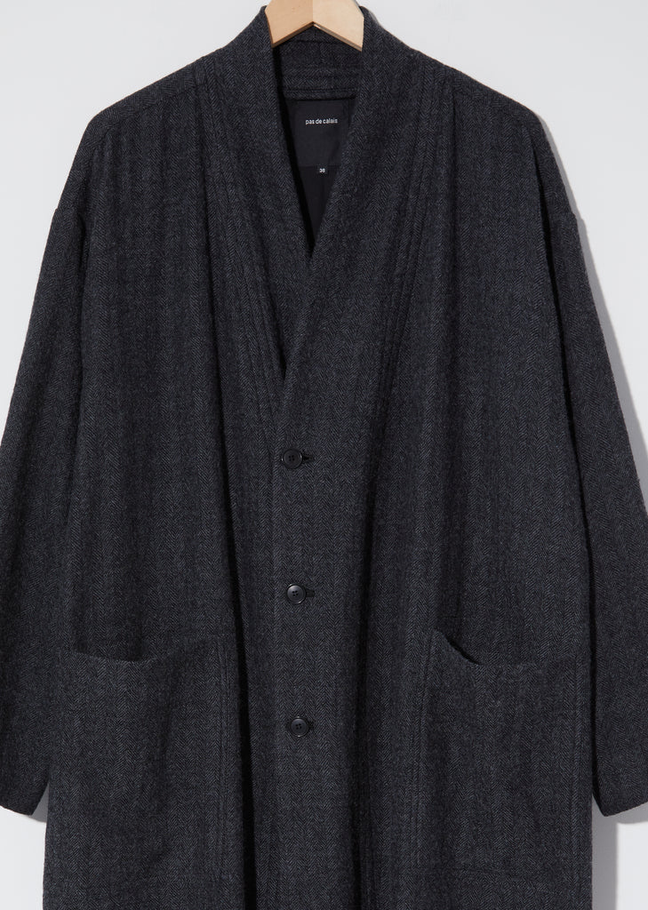 Oversized Wool Coat — Charcoal
