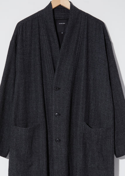 na.e ナエReversible Wool Coat_Gray Navarre Linear Double Face Wool Coat in Multicolour | JOSEPH KR