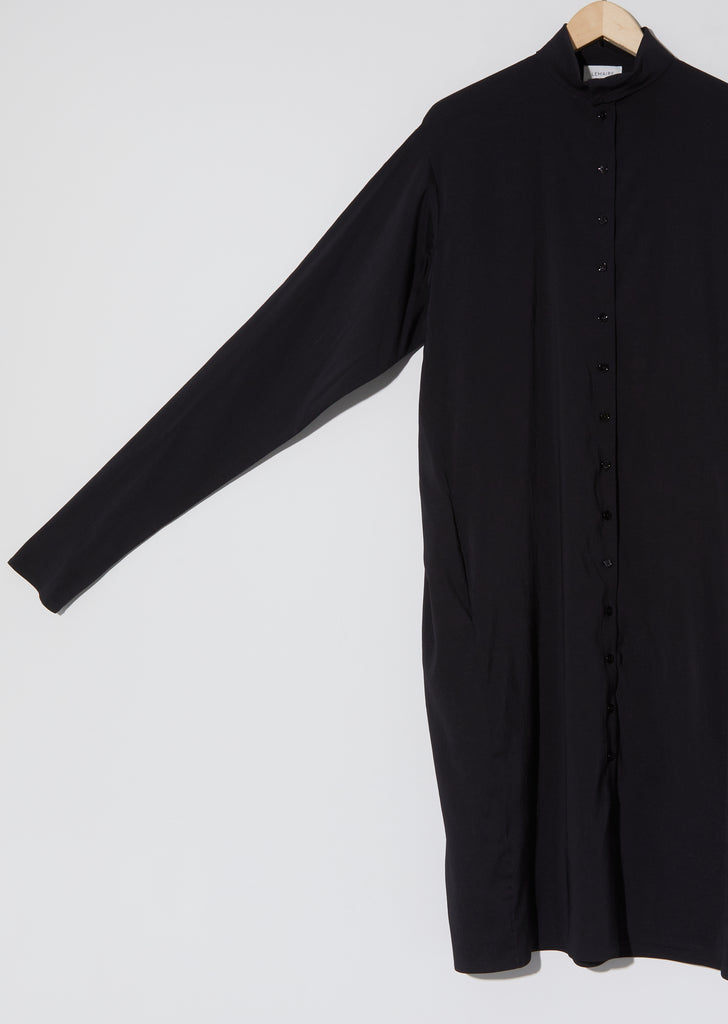 High-Collar Buttoned Dress