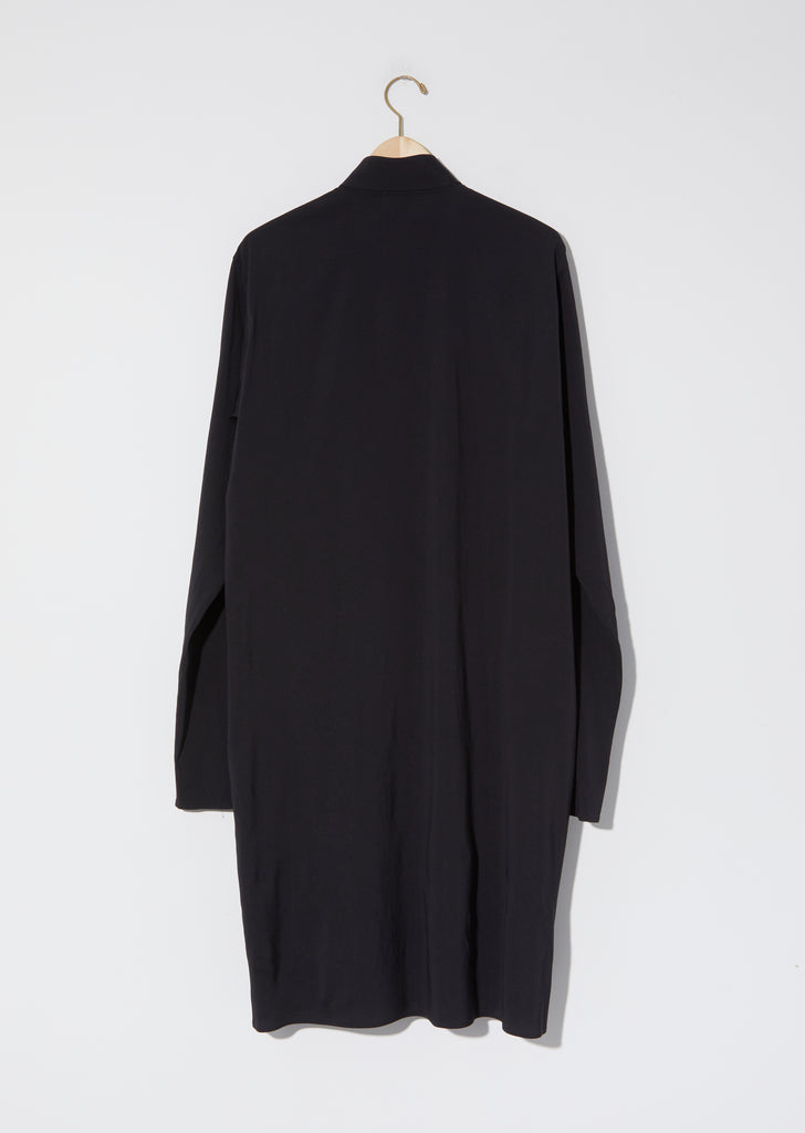 High-Collar Buttoned Dress