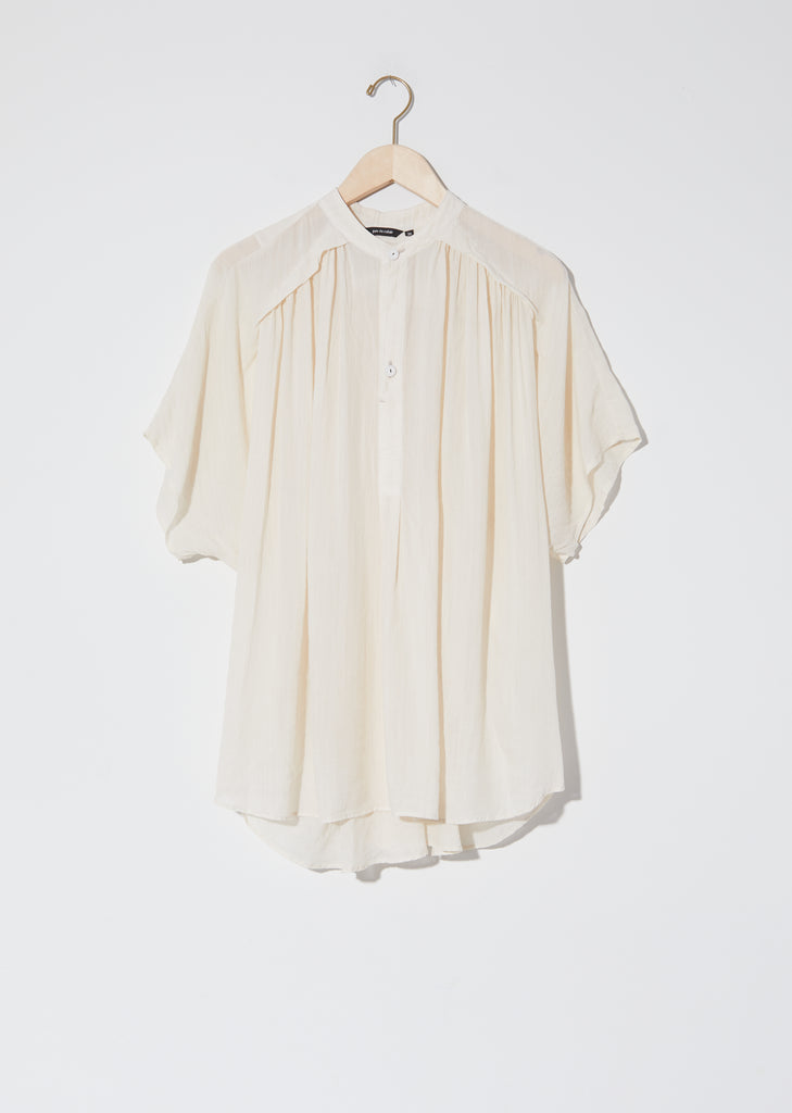 Crinkled Henley Blouse