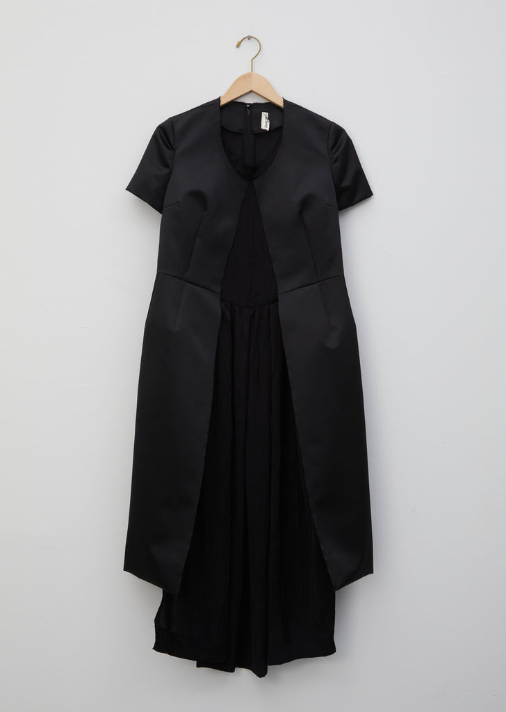 Satin Flower Pattern Embossed Dress