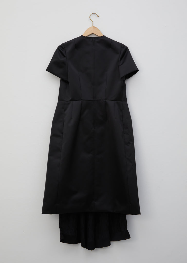 Satin Flower Pattern Embossed Dress