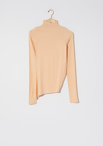 High Collar Twisted Secondskin Top — Watermelon