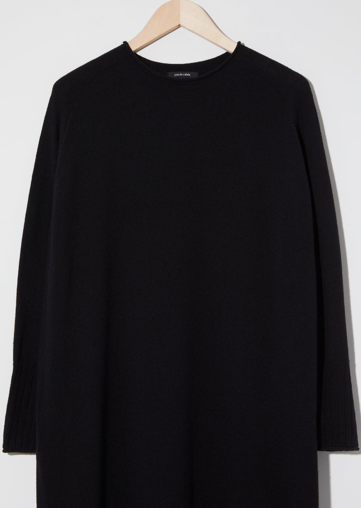 Knit Pullover Dress — Black
